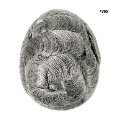 Mens Human Hair Replacement System Medium Poly Skin Toupee Wig Hairpiece OS27SKV