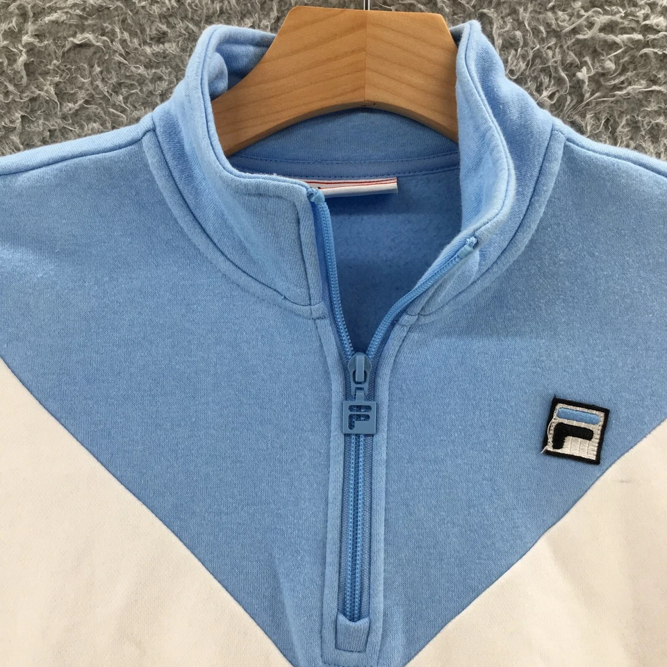 Fila 1 /4 Zip Sweatshirt Womens S White Black Blue Long Sleeve Pullover Casual - Image 4 of 4