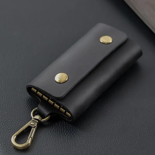 Neu Schlüsselhalter Geldbörse Echtleder Unisex Solide Schlüssel Geldbörse Organizer Tasche Auto