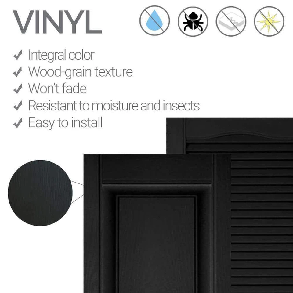 Tablero de borde Builders + persianas de listón 12" Wx59" H estándar espaciado parte superior recta negra Foto 4 de 4