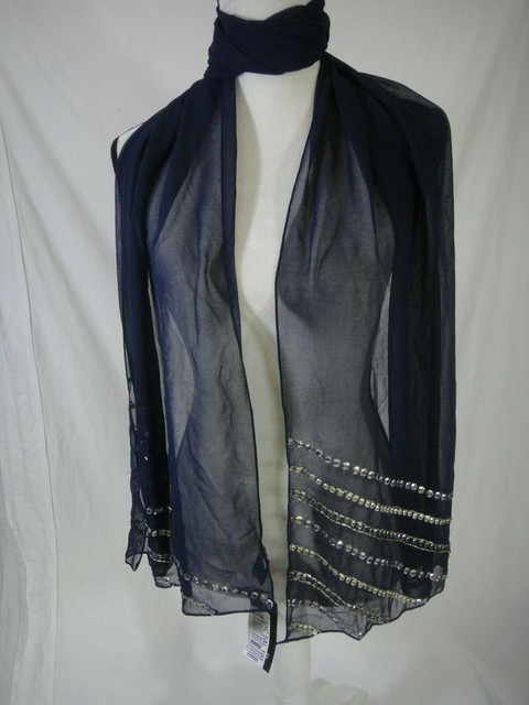 navy blue sequin shawl