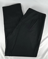 Eileen Fisher Black Organic Cotton Elastic Waist Side Zip Pants Womens M Stretch