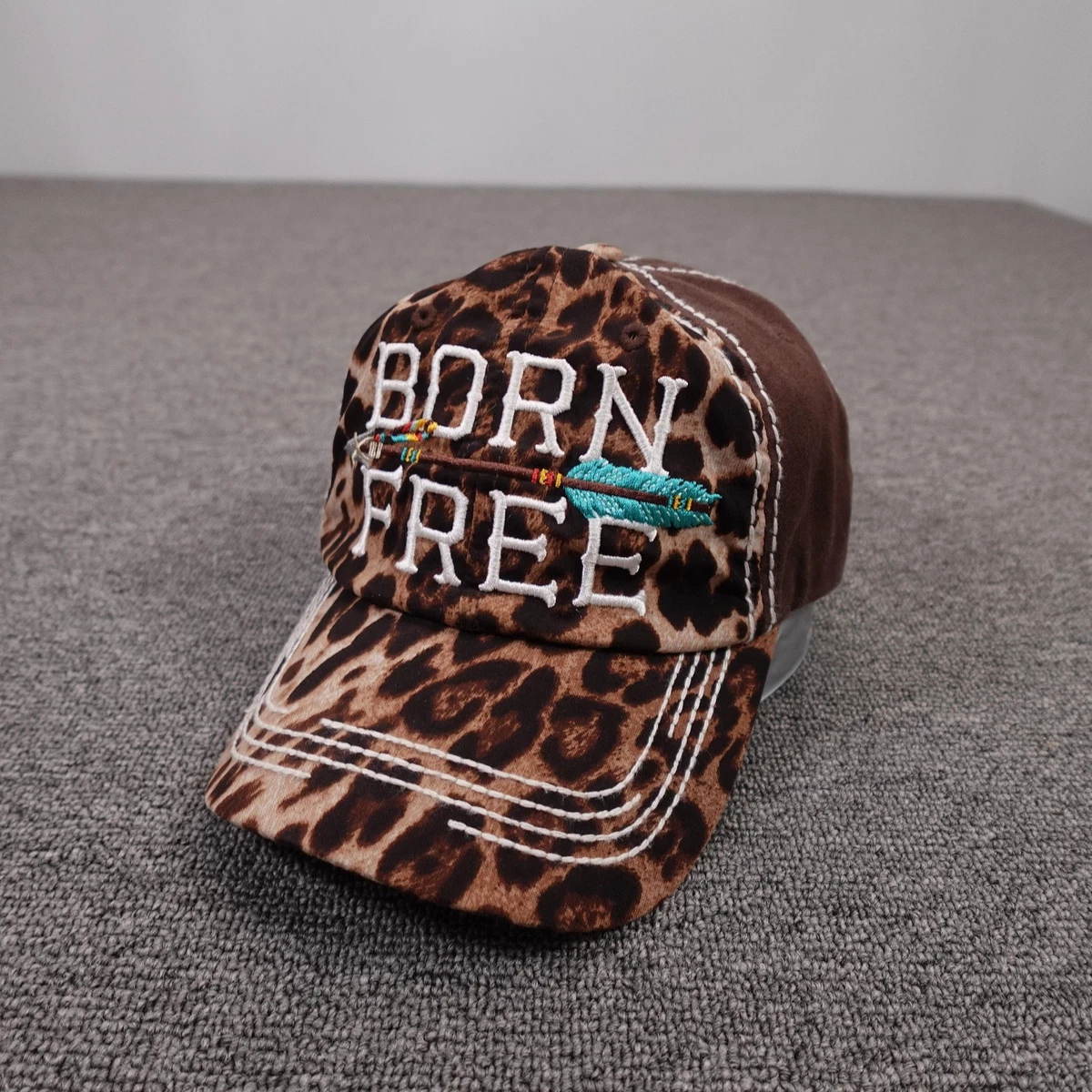 EXCELLENT BROWN ANIMAL DESIGN WOOL HAT CAP WOMEN WOMAN SIZE 22\
