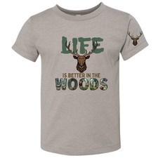 Life is Better in the Woods Deer Hunting Boys Graphic T Shirt Sizes 3T 4T 5T 6/7