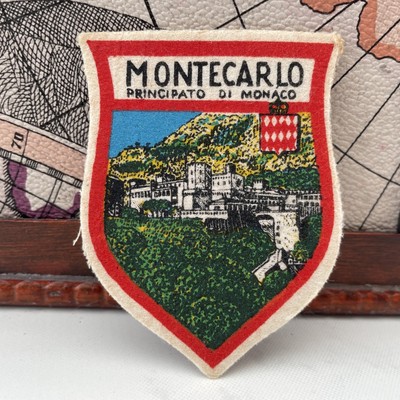 Vintage Patch MONACO Monte Carlo Crench Riviera Souvenir Canvas Stoffabzeichen
