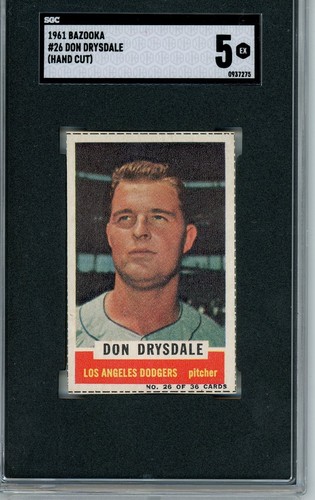 Don Drysdale [Hand Cut] #26 1961 Bazooka card