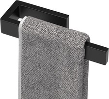 Hand Towel Holder Stainless Steel Bathroom Towel Holder Towel Bar Matte Black