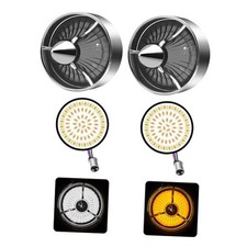 Motorcycle 2" 1157 LED Chrome / Turbine Smoke Lens with 1157 Amber White Light