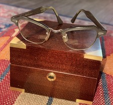 Vtg BAUSCH  LOMB USA 46-22 HORN RIM EYEGLASSES 4 1/4-5 1/2 20-44 1/10 12k GF