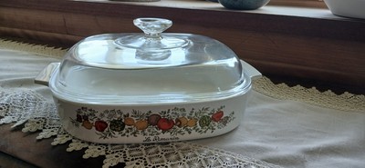 Corning Ware Spice of Life Casserole Dish with Lid Used Good Condition