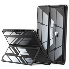 Surface Pro 11/10/9 Case, Crystal Clear Multi-Angle 01-Mysterious Black
