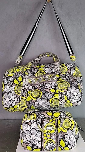 Vera Bradley große Reisetasche zitrone schwarz weiß Reise Fitness Weekender Tasche & Kulturbeutel - Bild 1 von 17