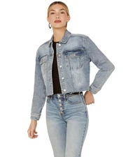 Cleo + Wolf Women's Wilshire Cropped Oversized Denim Jacket - CLSP22O2