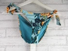 New Monte & Lou womens swimmers pant bottoms blue orange 10 floral tie side