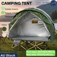 1-Person Elevated Off-Ground Camping Cot Bed Tent Combo Hiking Beach Travel