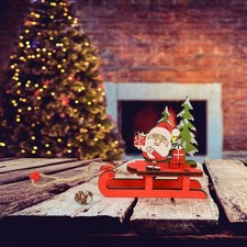2pcs Christmas Party DIY Wooden Assembly Sled Table Decorations (Santa Claus)
