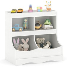 Toy Storage Organizer for Toys  Books 4-Cubby Kids Bookcase for Children's Room