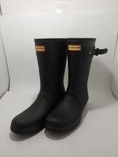 Hunter Original Short Rain Boots Black Round Toe Women's Size 8 M Preowned