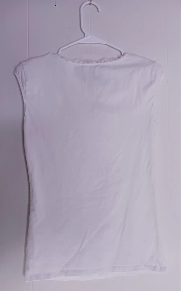 Under Cover Agent By Kathleen Kirkwood White Lace Front Blouse Women's Size S - Image 2 of 4