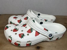 Crocs Classic Clog M9 W11 Strawberry Print Vacay Vibes Slip Ons Shoes
