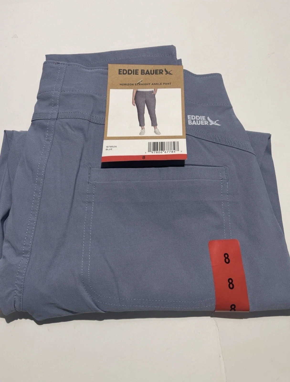 Eddie Bauer Women's Horizon Straight Ankle Pant UPF 50+ Blue Size 8 AR9