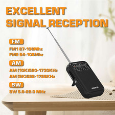 AM/FM/SW Portable Pocket Radio XHDATA D-220 Digital Receiver 2AA Battery Powered