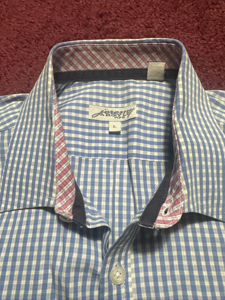 Camisa Para Hombres Jeremy Argyle NYC Manga Larga A Cuadros Abotonada Talla L Lote De 3 Foto 4 de 4