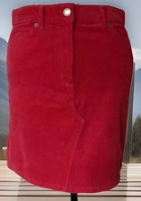 Corduroy Skirt M&S collection Ladies Size 8 Short Cranberry Cotton Stretch