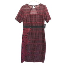 Guess Sheath Dress Geometric Lace Red Black Women S