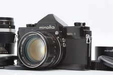  Exc 5 Minolta SR-1 Black Auto Rokkor 58mm f/1.4 100/4 Lens 35mm Film Camera