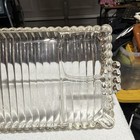 Vintage Hazel Atlas 1950’s Tray Clear Glass Ball/Ribbed — photo 3