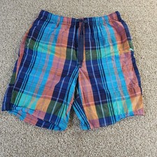 Tommy Bahama Preppy Plaid Mens Large Lounge Shorts Multicolor Drawstring 34X10"