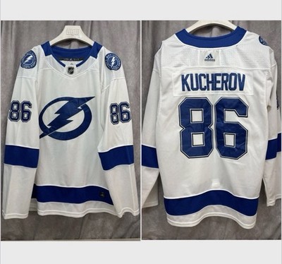 adidas Tampa Bay Lightning Kucherov #86 White NHL Hockey Jersey sz