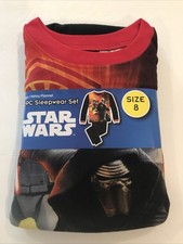 Star Wars Pajamas Sleepwear Set Boys 2 pc Size 8 Long Sleeve Flannel New