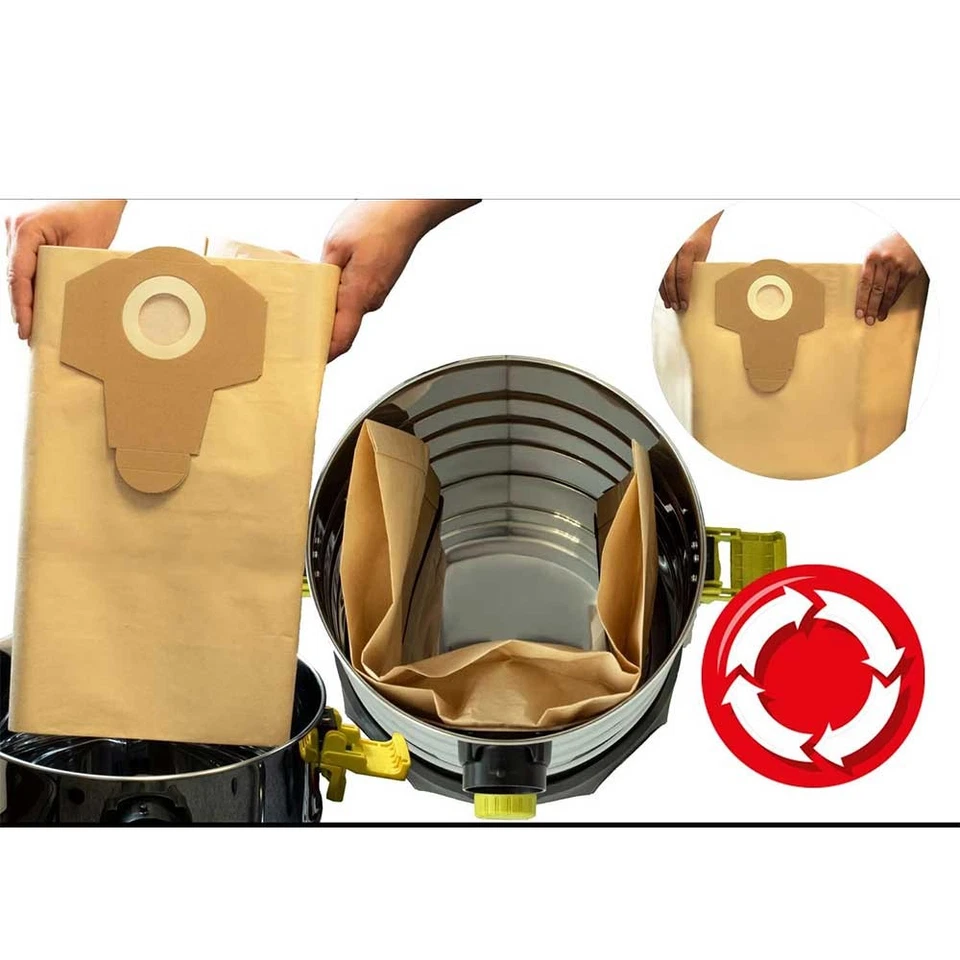 10 Staubsaugerbeutel für alle EINHELL Nass-Trockensauger | 20-30L Papier Beutel - Bild 4 von 4