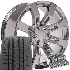 5409 Chrome 20 Inch 6x5.5 Rims Bridgestone Tires Fit Cadillac Chevy Gmc 5409 Chrome 20 Inch 6x5.5 Rims Bridgestone Tires Fit Cadillac Chevy Gmc