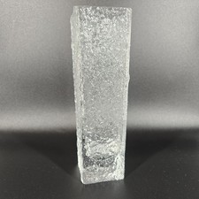 Iittala Finland Linearia Timo Sarpaneva 1966 art glass ice bark textured Vase