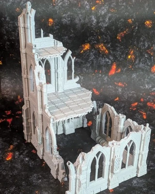 Wargaming Terrain Sci Fi Gothic Ruined Building - Set A - Warhammer 40k/Tabletop