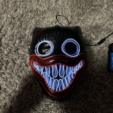Glowing Luminous Neon Halloween Mask Black/Red/White