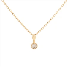 aget diamond Necklace K10YG 0.9g 0.03