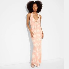Wild Fable Women's Sleeveless Maxi Sundress Floral Peach Size XS