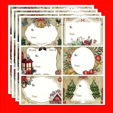 30-Piece Christmas Gift Tag Sticker Set, 6 Unique Large Foil Designs, Labels