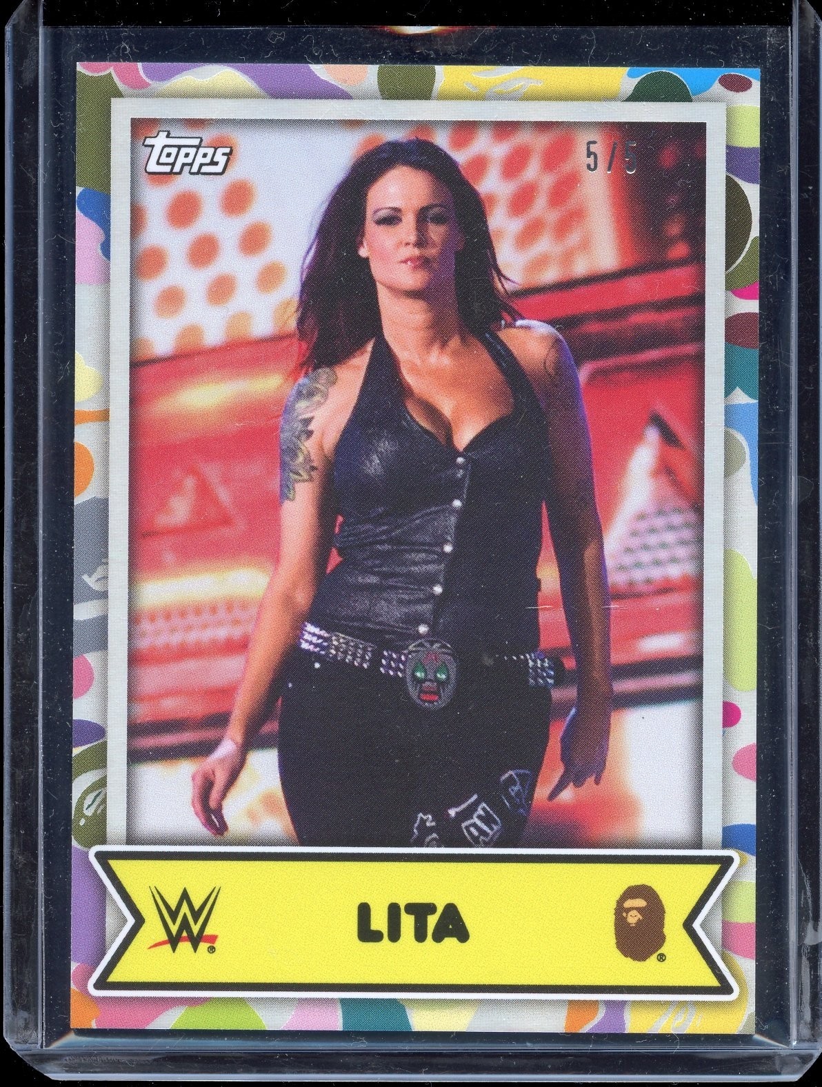 2025 Topps WWE x BAPE Lita Multi Camo 5/5 #27 thumbnail 3