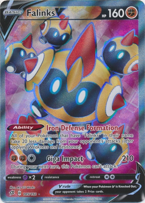 Falinks V 185/192 Rebel Clash Full Art Ultra Rare Holo Pokemon Card NM