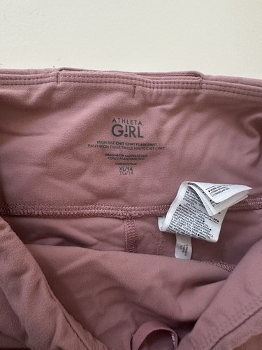 Athleta Girl High Rise Chit Chat Flare Pants XL 14 Mauve Pink Run Walk Dance - Picture 5 of 6