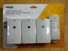 WOODS Wireless Remote Control (3-Pack) 13569 Indoor Electric Outlet 100 ft NEW