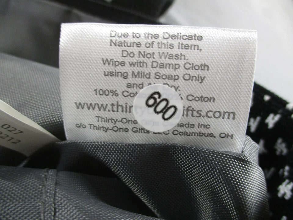 Thirty-One Gifts Tote Bag Set 2 Totes Black White Clear Stadium Zip Pouch Travel - Image 4 of 4