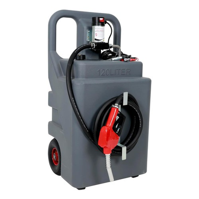 #ad Portable Grey 32 Gallon Diesel Fuel Caddy Tank w 12V 10GPM Fuel Transfer Pump $330.18