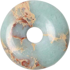 Jasper Pendant 1.37 in Donut Shape Peace Buckle Pendant Stone for Diy Necklace M