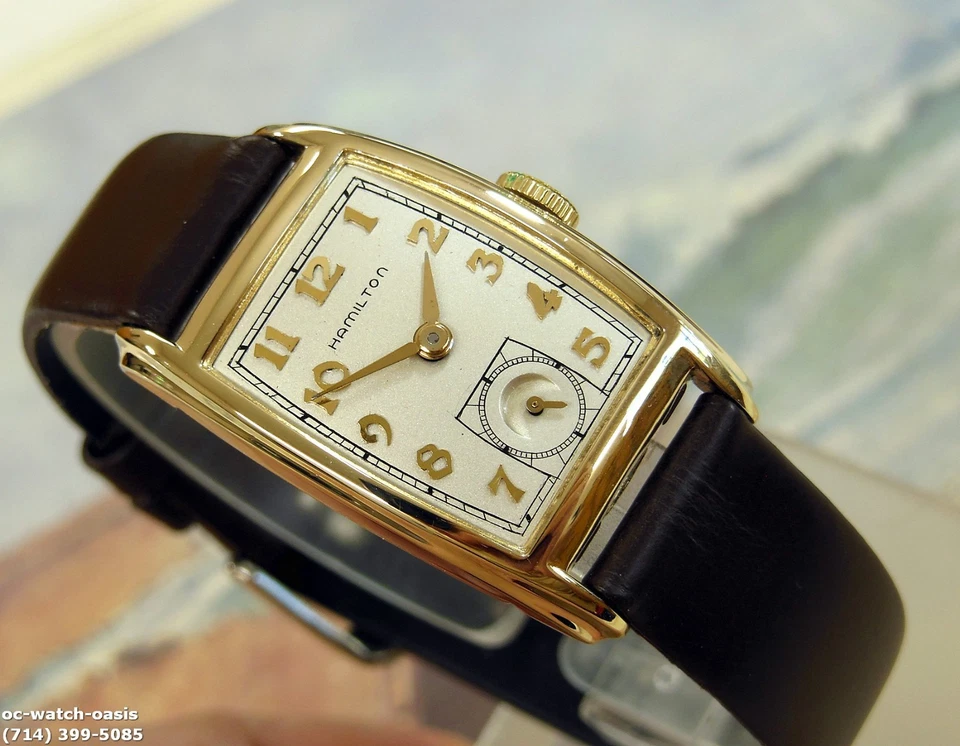 Hamilton Alan 1946 vintage, impresionante esfera plateada, reparado, 1 año de garantía Foto 3 de 4